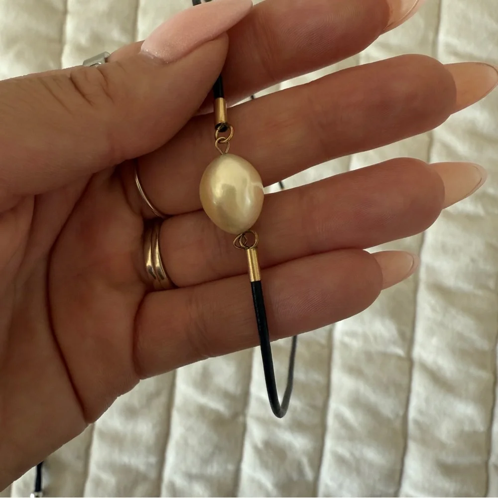 Bundle of 3 necklaces choker golden black murano glass pendant amethyst pearl